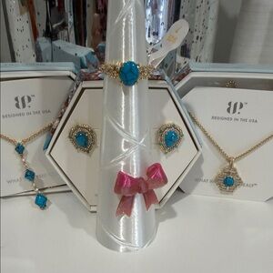 DECEMBER FULL COLLECTION - 2 necklaces , studs, ring size 7